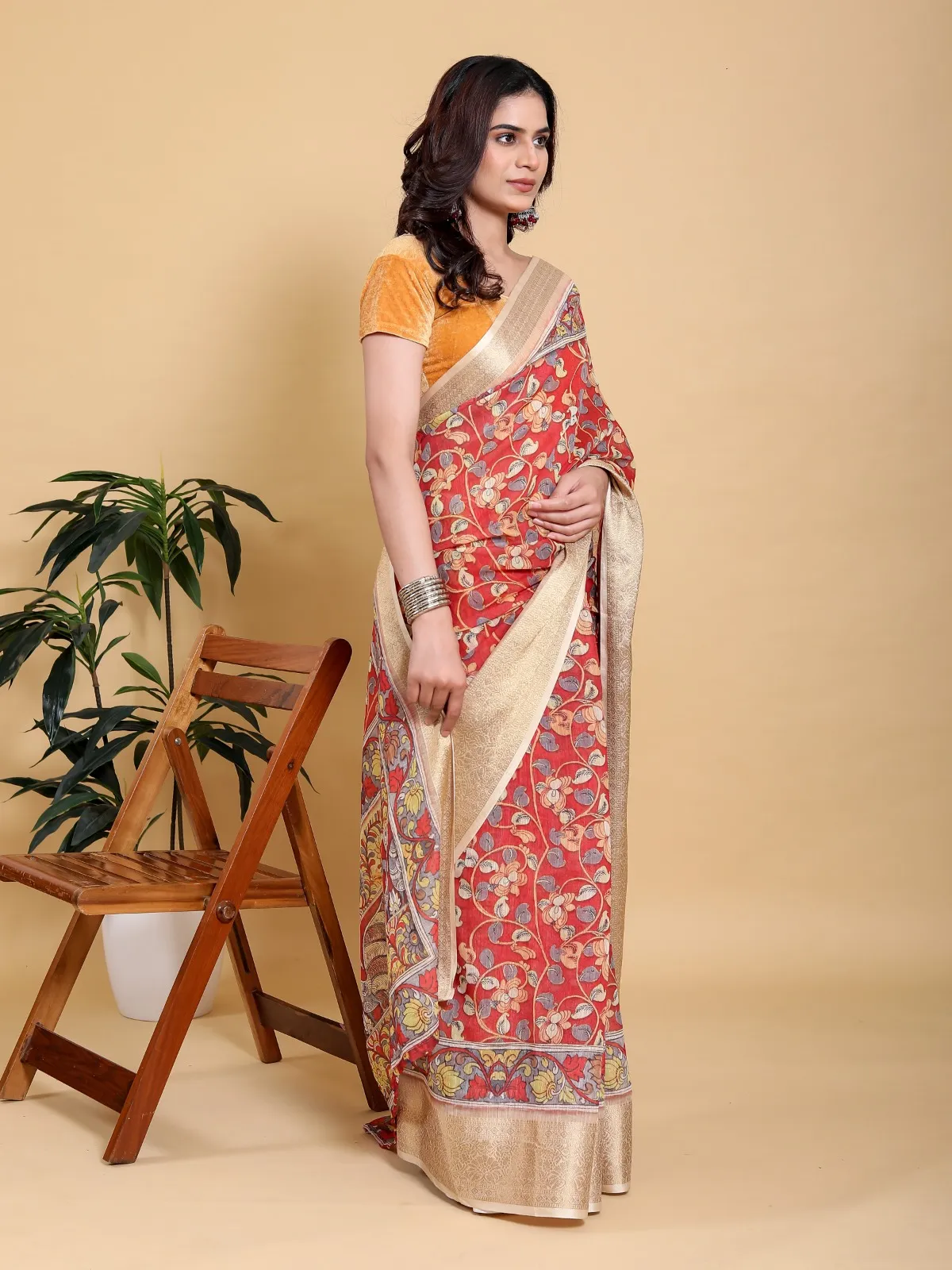 Kalamkari print saree - Image 3 in Kolkata